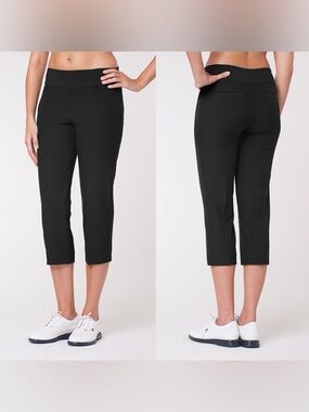 Women's Black Crop Ponte Pants